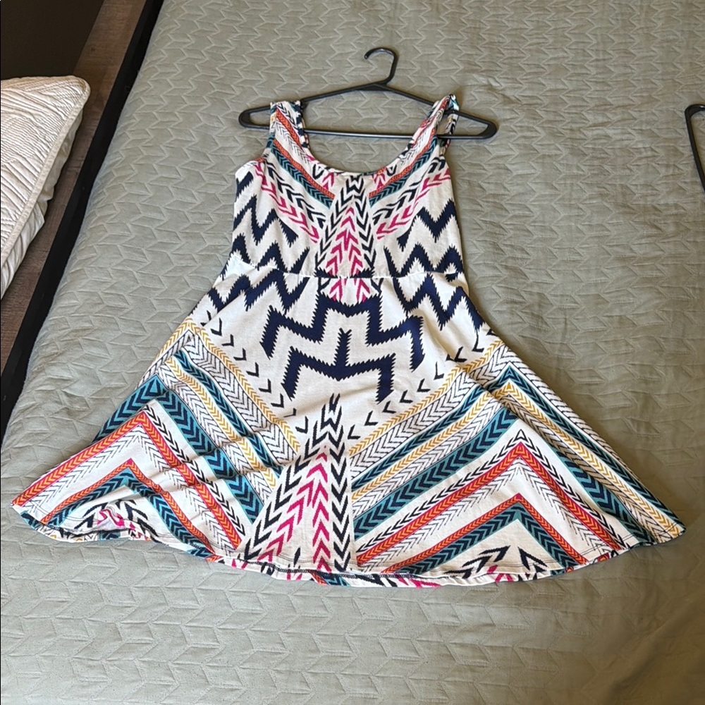Xhilaration Multi-Color Chevron Fit & Flare Dress